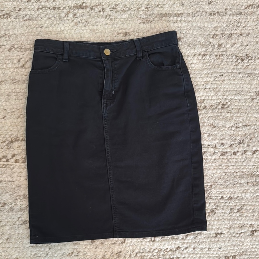 American Apparel Black Denim Skirt